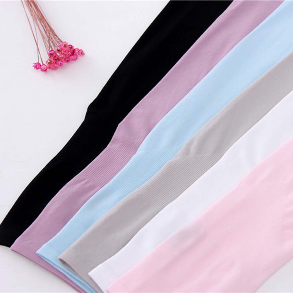 Unisex Half Finger Sleeves Sun UV Protection Hand Protect Cover Arm Ice Silk Sunscreen Sleeves Outdoor Arm Cover Long Gloves