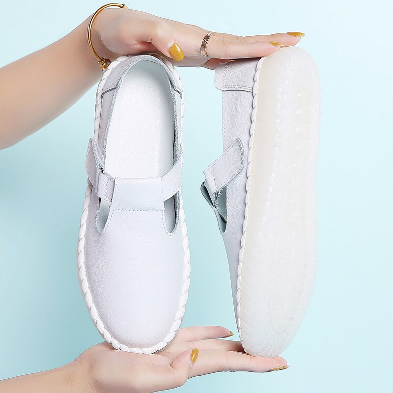 kilobili Spring Summer Shoes women loafers ballet flats oxford shoes for women Leather Slip on Boat Shoes White Sneakers