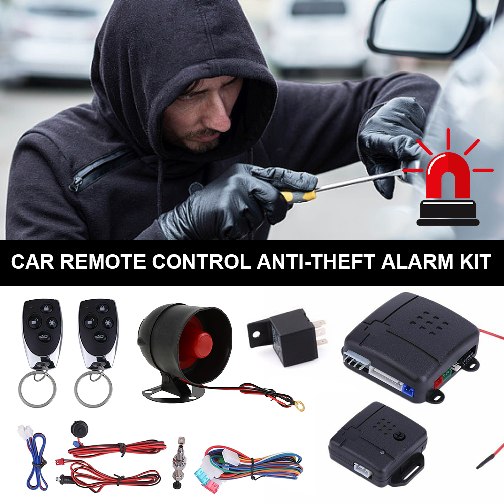 Universal Car Auto Burglar Alarm Protection Programmable Remote Control Door Lock Vehicle Keyless Entry System Anti-Theft System