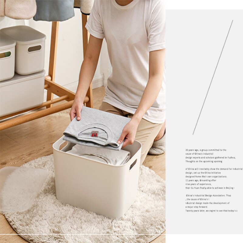 Household environmental protection with lid storage box anti-fall soft basket cosmetics storage underwear storage box A10958