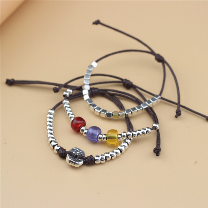 Anslow (3 Stks/set) Mode-sieraden Elegante Vrouwen Kleur Kraal Meisjes Lovers Charm Vriendschap Armband Simple Party LOW0863LB