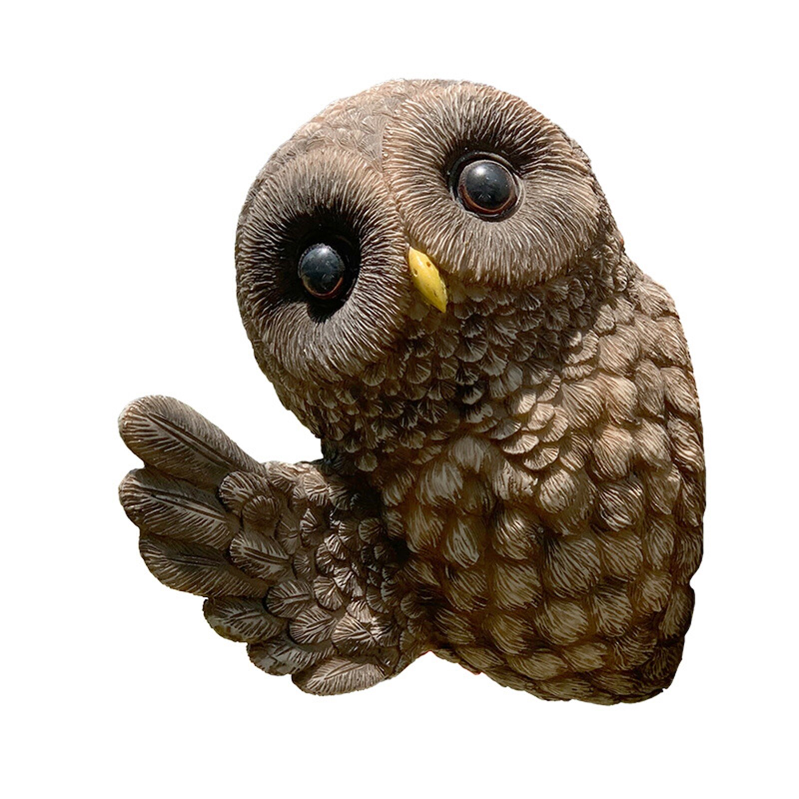 Newest Owl Resin Tree Trunk Decoration Statues Voyeur Landscaping Sculpture Art: Default Title