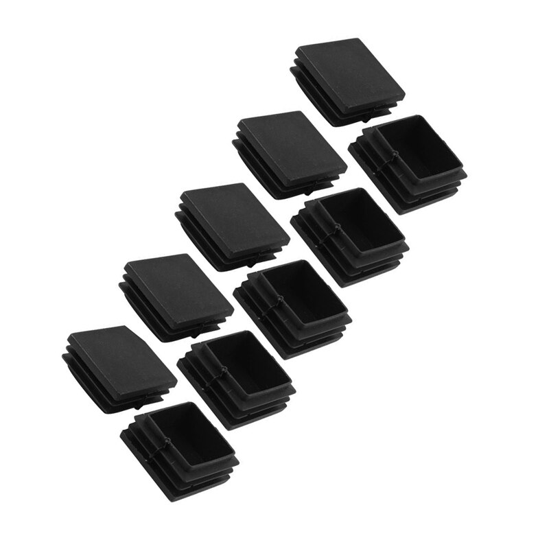 20 pieces Plastic square tube coupling cap plug cap 40 mm x 40 mm black