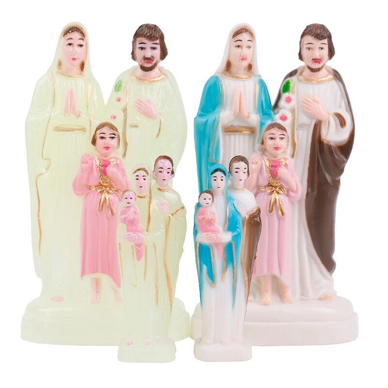 Statue de la vierge marie bleue en plastique, Statue de la vierge marie, faite à la main, jésus, décoration de la maison, de noël