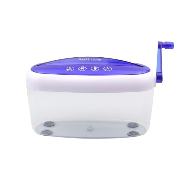 Paper Shredder Household Financial Bill A4 Letter Documents Shredder Mute Office Desk Noodle Shredder Manual Cutting Machine: blue