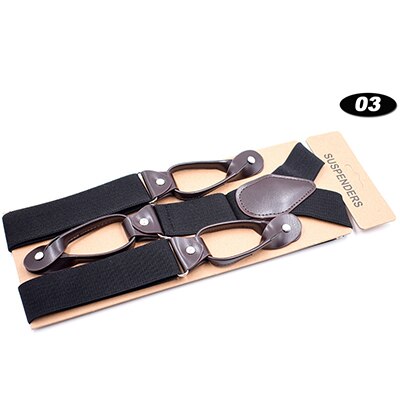 Suspenders for Men Leather Trimmed Button End Elastic Tuxedo Y Back Mens Suspenders Pant Braces Black Khaki Suspensorio: Black