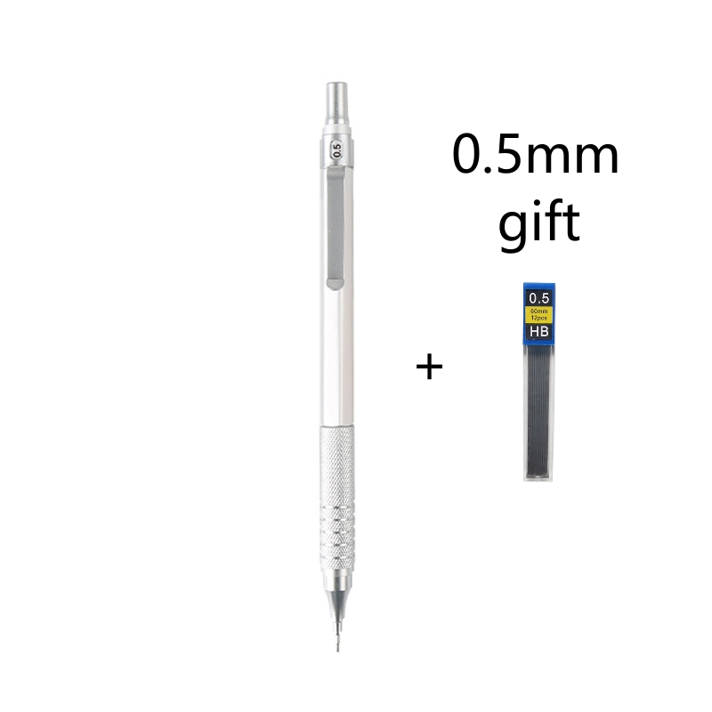 Lápiz mecánico de 0,3/0,5/0,7/2,0mm, centro de gravedad bajo, dibujo de Metal, lápiz especial, suministros de arte para escritura escolar y de oficina: Borgoña