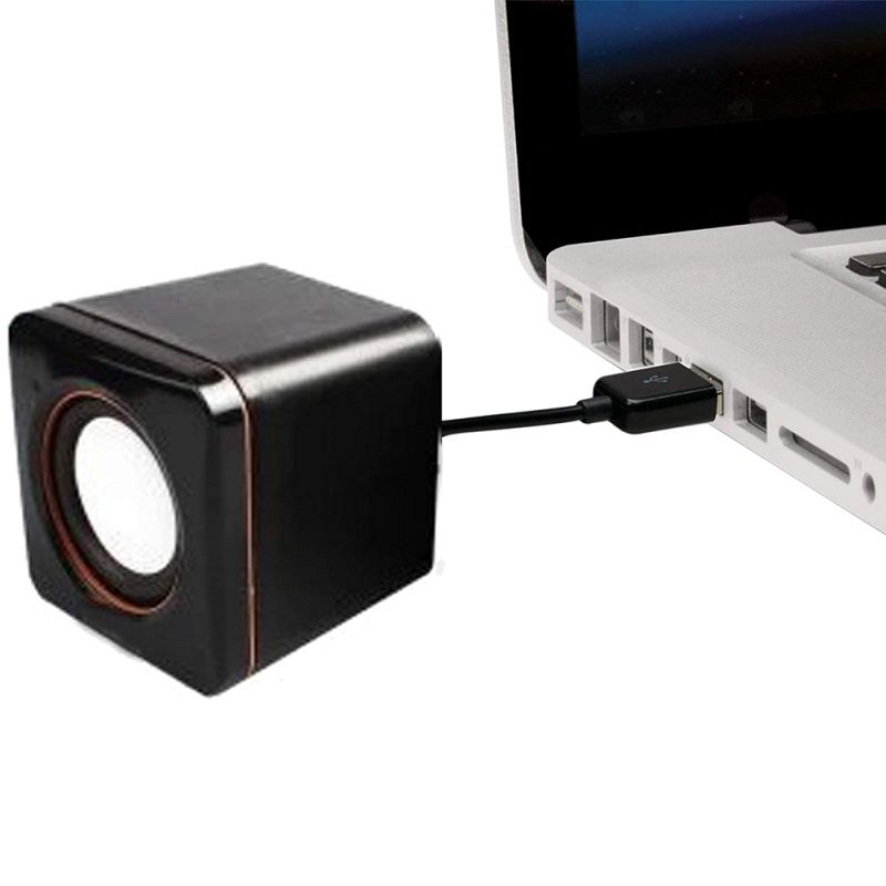 Mini Portable Compact Stereo Small Square 3.5 Mm Audio Jack Laptop Desktop Computer USB Speaker