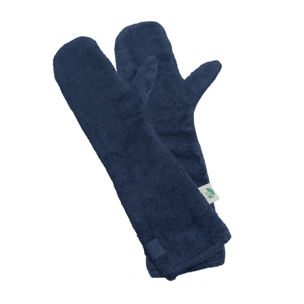 Pet Drying Gloves Bathing Bathrobe Towel Cleaning Glove Super Absorbent Pet Drying Mitts Microfiber for Massaging Dog Cat Horses: dark bule