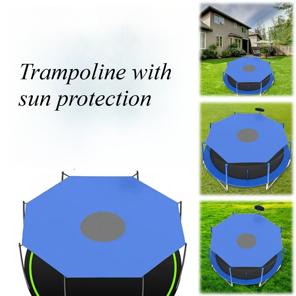 6/8/10ft Trampoline Cover Anti-UV Waterproof Trampoline Shade Cover Sunshade Roof Accessories for Outdoor Backyard Playground