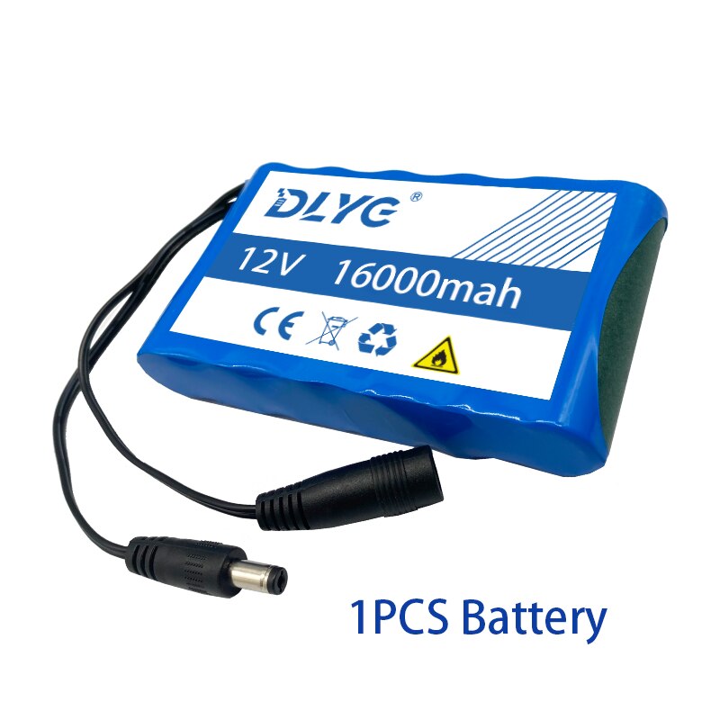 Super Portable12v6s1p16000mah Rechargeable Lithium Ion Battery Pack Capacity Dc Battery Pack12.6v Cctv Cam Monitor Charger Piles: Blue