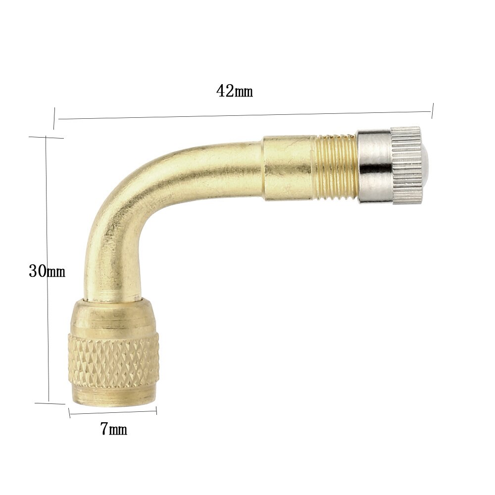 45/90 Degree Angle Brass Air Tyre Valve Schrader Valve Stem with Extension Adapter for Car Truck Motorcycle: Gold-90