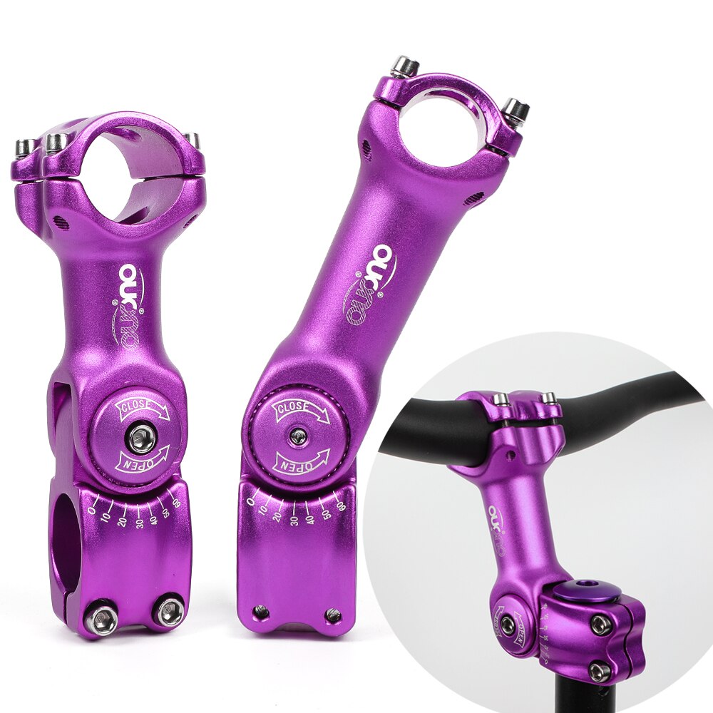 OUO Einstellen Stem 0-60 Grad Bike Lenker Vorbau 25.4/31,8mm Mountain Road Fixie Einstellbare MTB Vorbau 90/110/120/130mm Griff Teil