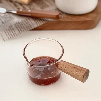 Houten Dubbele Mond Koffie Cup Kleine Glazen Schaal Melk Cup Italiaan Glas Koffie Maatbeker Leuke Glas Cup: D