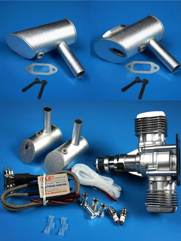 Original DLE 40cc Single Double Hole Exhaust Muffler for DLE40 Gas Engine