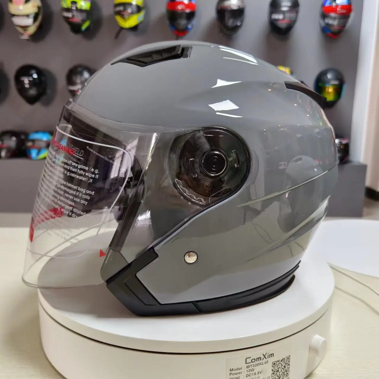 Motorfietshelmen met dubbele lens, vintage helmen, four seasons racing halfhelmen, motorhelm, karthelm, scooterhelm, motorbestelhelm: Lavendel / Ik