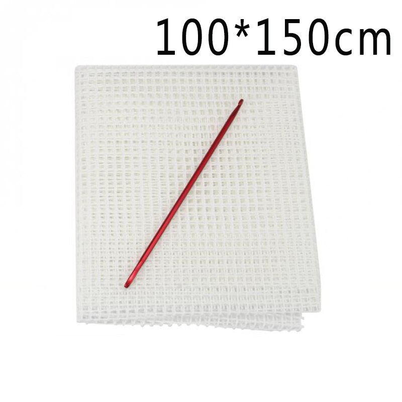 Plastic Mesh Cloth Bag Rug Latch Locker Hook Supplies Mesh Cloth Hook DIY Kit Rug Decoration Crafts 150x100cm: latch hook 100X150