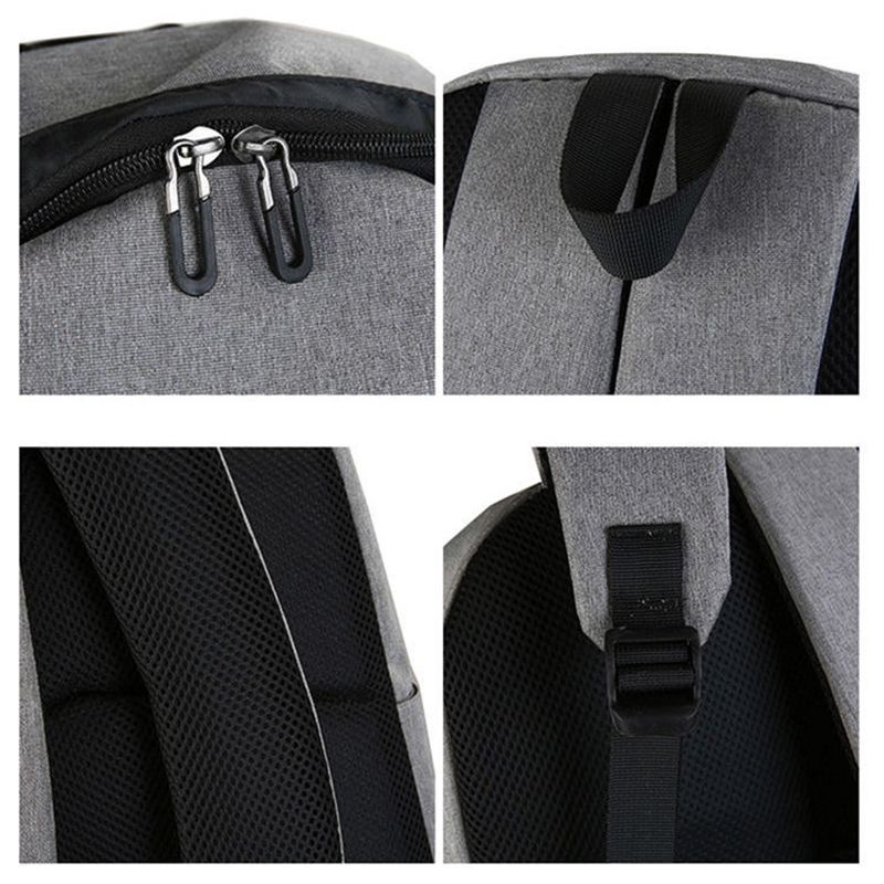 Large Men School Backpack for Teenage Boys University Student Backpack Nylon Black Casual Preppy Style