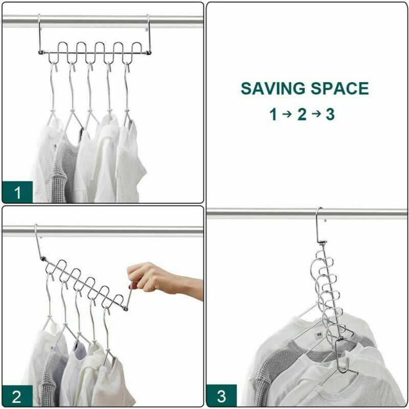 4PCS Huishoudelijke Magic Doek Hanger Wonder Ruimtebesparende Hangers Metalen Closet Organizer
