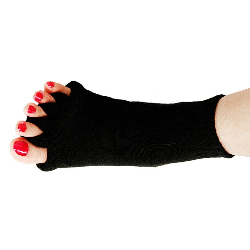 Calcetines de cinco dedos para juanetes, Corrector, separadores ortopédicos para el dolor, Hallux Valgus, cuidado de los pies, herramientas de pedicura, 1 par: Black