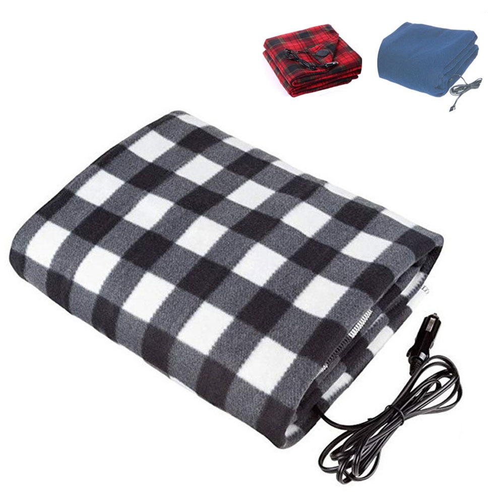 Universel 12V 24V voiture électrique camion couverture Portable voyage tapis chauffant confortable hiver Camping pêche polaire tapis 150x110cm