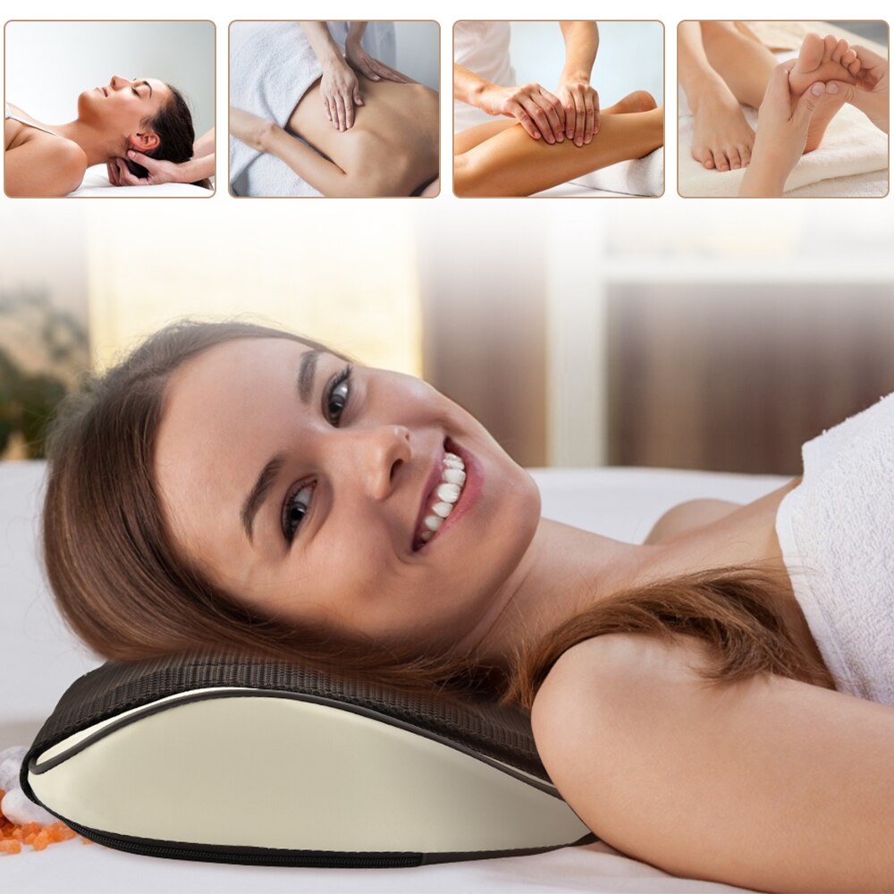 Infraröd värme elektrisk massage kudde nacke hälsosam massageador avslappning elektrisk ryggmassager nacke axel massager