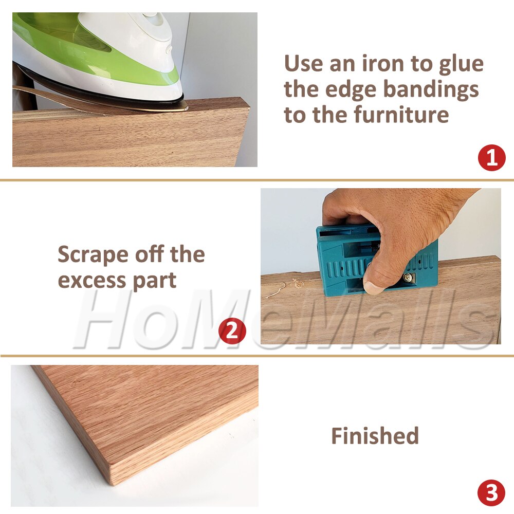 Cherry Wood Plywood Wood Edge Banding, Glue Wood Veneer Edging, Covering Edge of Table Door Shelf Cabinet Hardboard Fiberboard