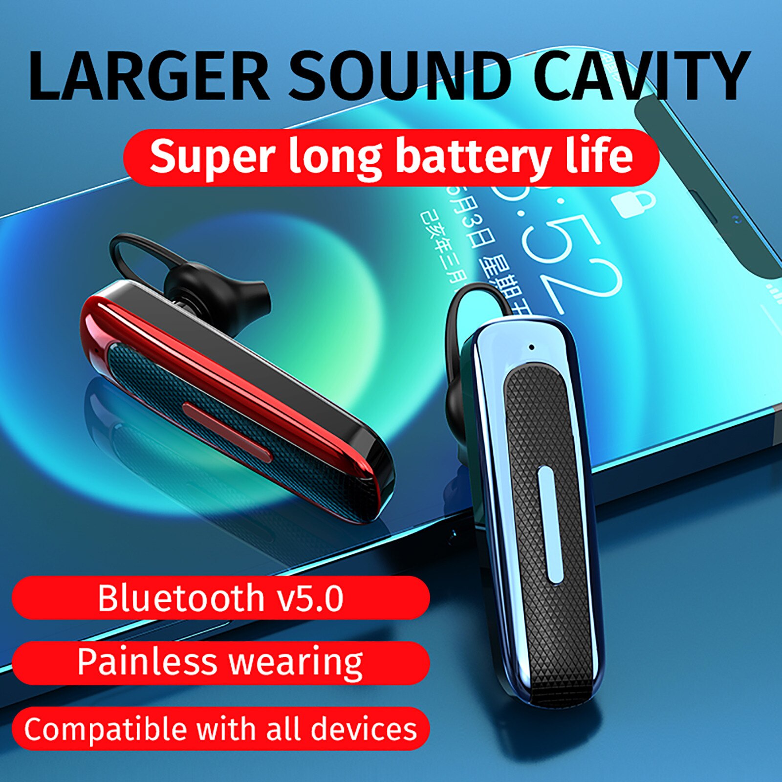 Bluetooth Headset In Ear High Power Super Long Standby Business Sports TWS Comfortable Wearing Experience Наушники