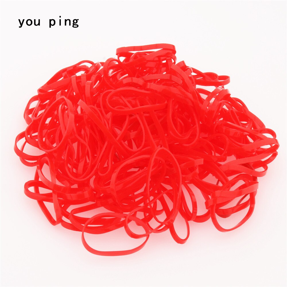 901 Pink Rubber Band Elastic Rope Women Girls child Tie Hair Styling Tools Students School Supplies: Red