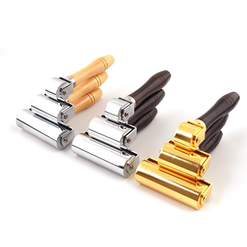 1pc skinnrulle blank holder enhet hånd skyve rulle trykk hjul diy håndlaget lær pressverktøy