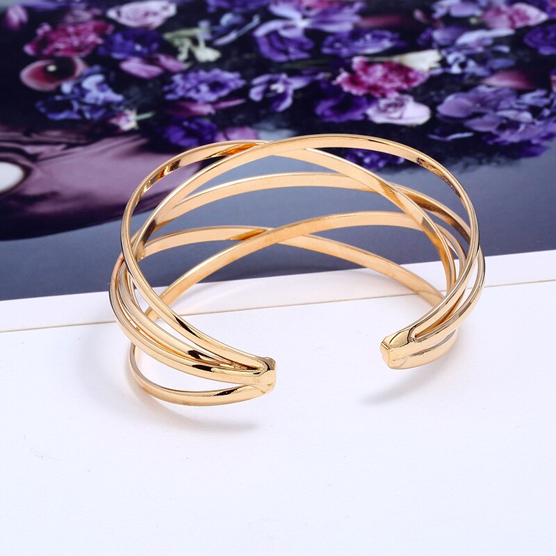 LZHLQ Cuff Bangles For Women Brand Big Bohemia Boho Bangles Indian Girls Bracelets & Bangles Female Cute Ladies Jewelry: Gold small