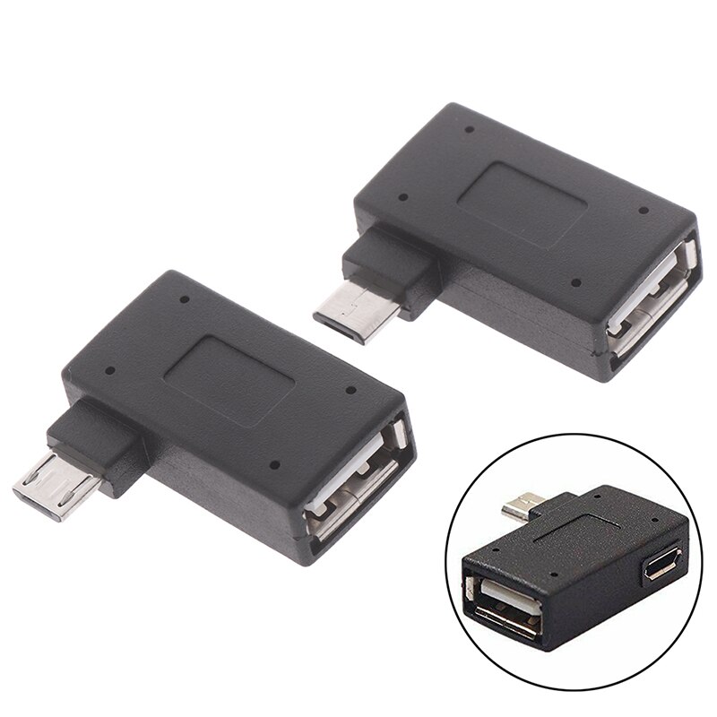 Micro Adapter Usb 2.0 Micro Otg Voeding Poort 90 Graden Haakse Usb Otg Adapters Vrouw Naar Man