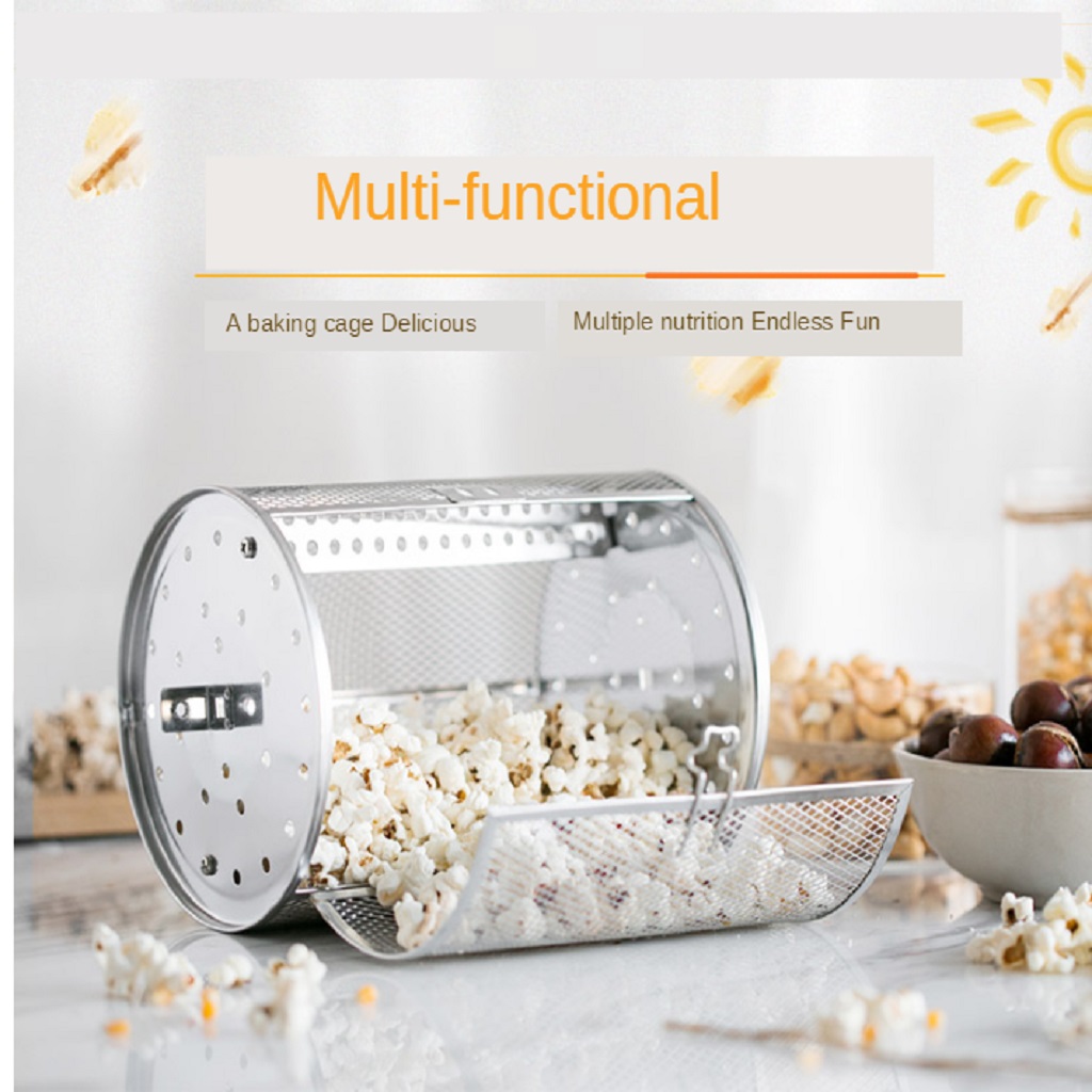 Utensilio de vajilla para horno para asar, de acero inoxidable, para el hogar, asador de parrilla, cesta para hornear, Tuercas giratorias, granos de maní, parrilla para barbacoa