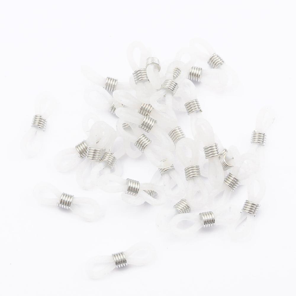 20pcs/lot 20x6mm Adjustable Glasses Chain Silicone Rubber Ring Non Slip DIY Connector Strap Eyelets Rope glasses Cord Accessory: green