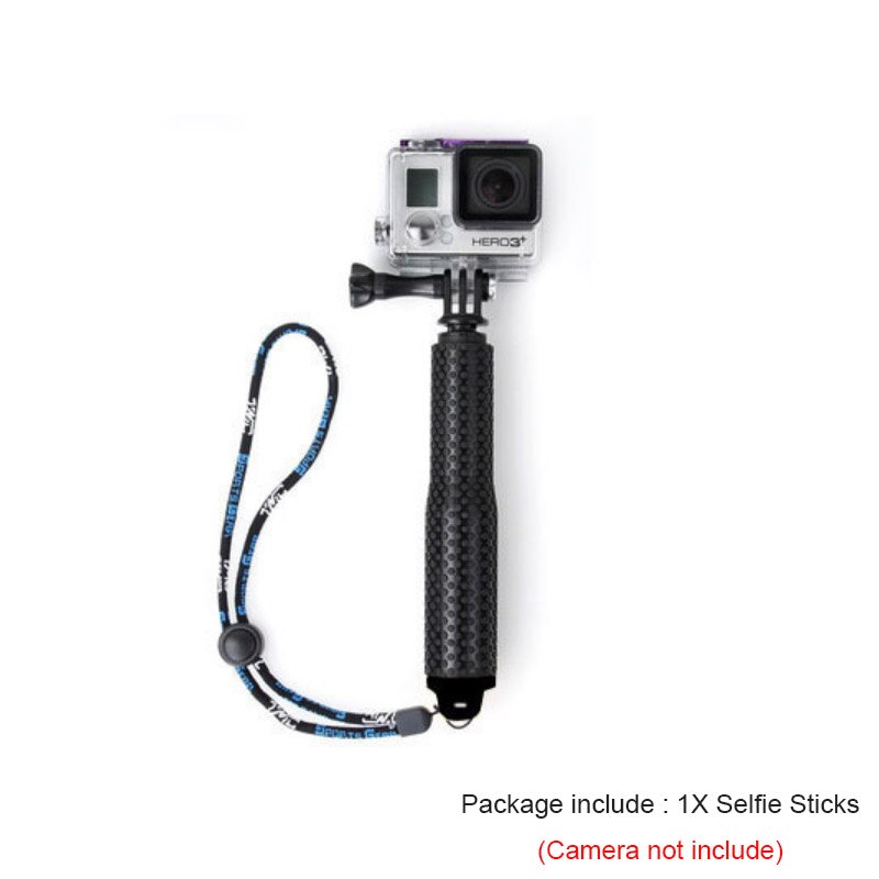 Palo extensible para Go Pro, palo Selfie portátil para GoPro HERO 5, 4, 6, 7, 3 + 3, 2, 1, SJ4000, Xiaomi Yi: Black