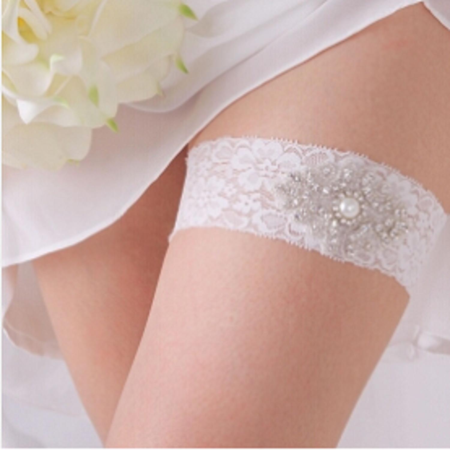 LACE TRIM WEDDING BRIDE STRETCH GARTER HEN PARTY PROM DECOR BRIDAL ACCESS