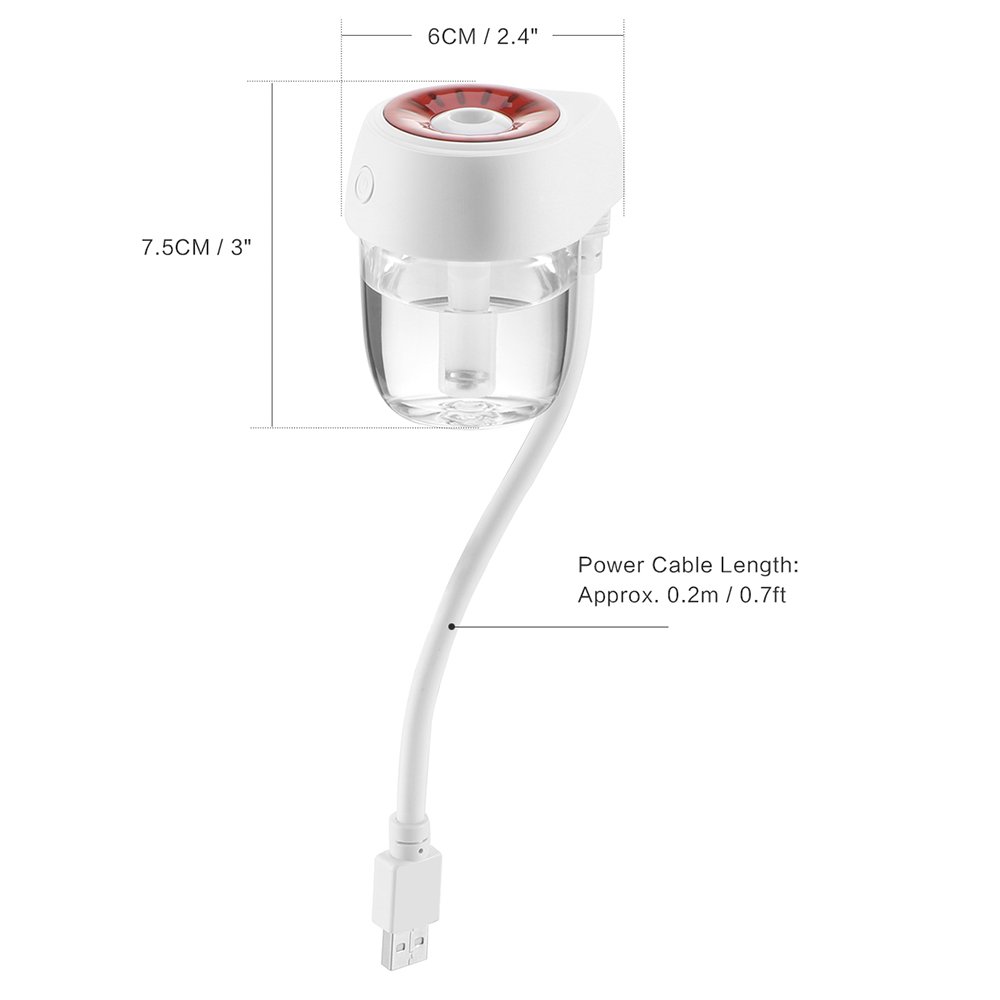 Onever bærbar 85ml usb bil diffusor tåke luftfukter diffusor ultralyd usb bil luft oppfriskning hjemme auto mini bil luftfuktere
