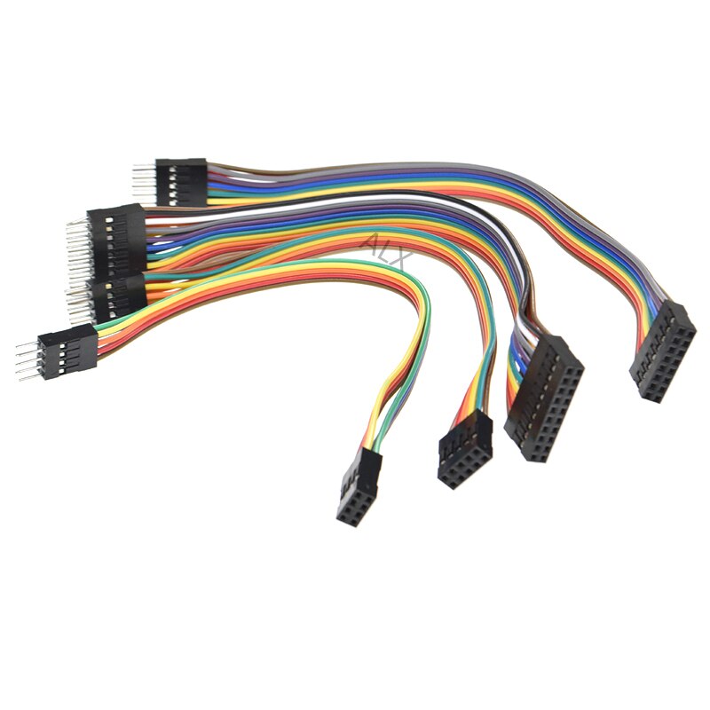 5PCS 20CM double row DUPONT LINE DUPONT connector plug with wire jumper cable 2.54MM 2*2/3/4/5/6/7/8/9/10 PIN P male to female