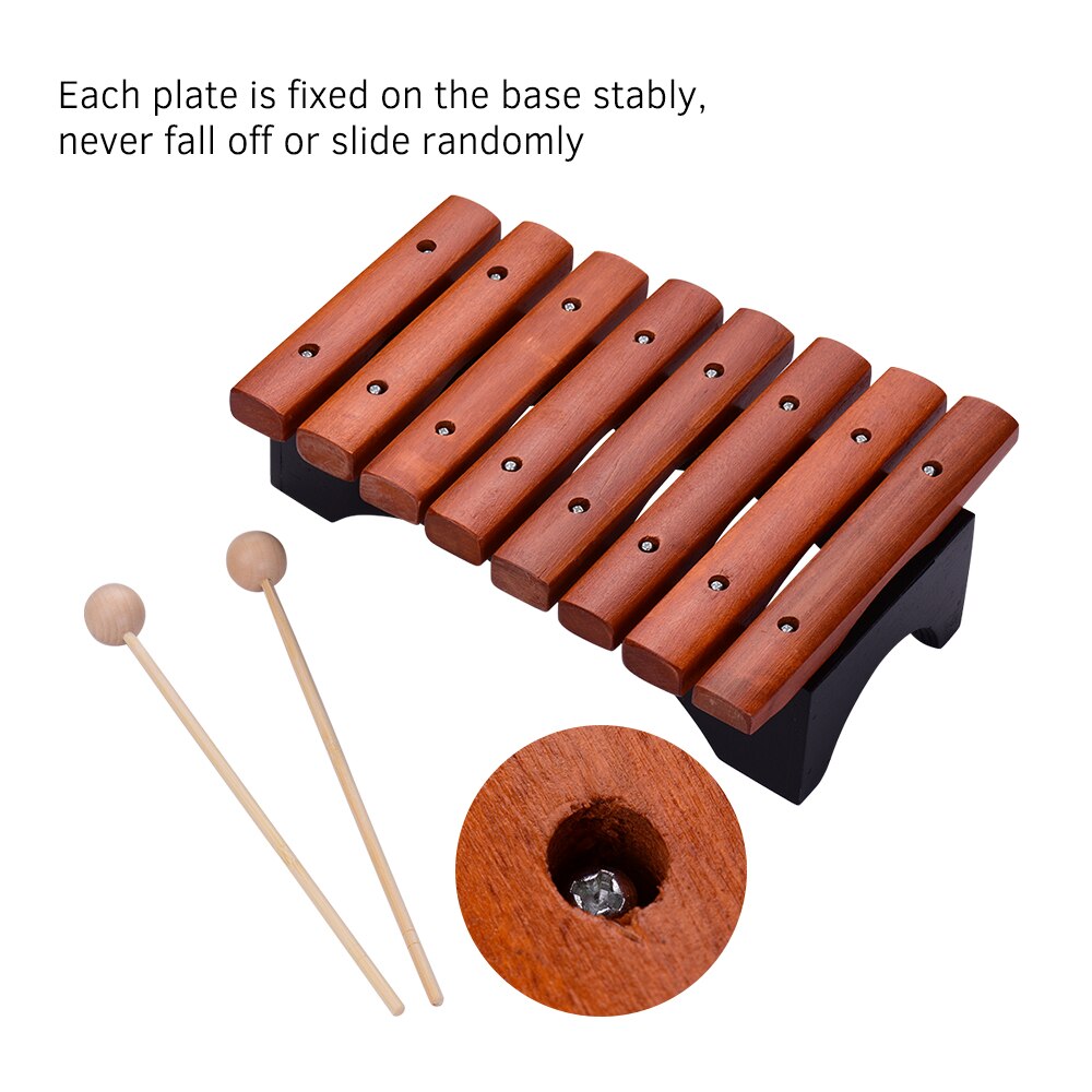 Musical Instrument 8 Notes Wood Xylophone Includes 2 Wooden Mallets for Children Kids Educational Music Toys: Style 2