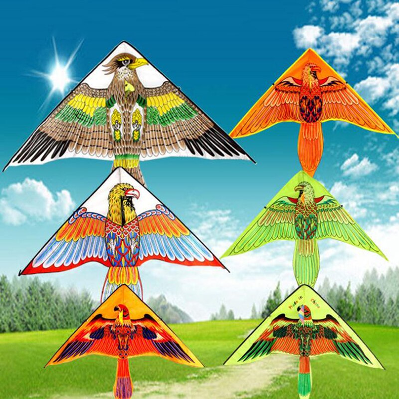 Windsock-Cometa plana grande para niños, cometas de pájaros voladores, juguetes de tela para jardín, Color aleatorio, 1 unidad