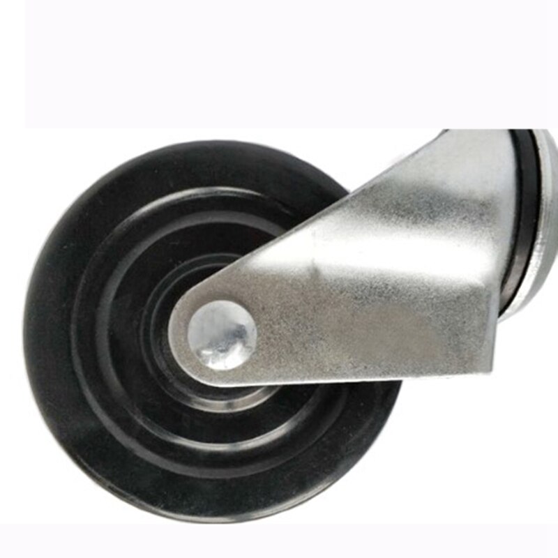 Black Hard Rubber Spring-Loaded Gate Caster with Universal Mount, 5-Inch Wheel, 220-Lb Capacity