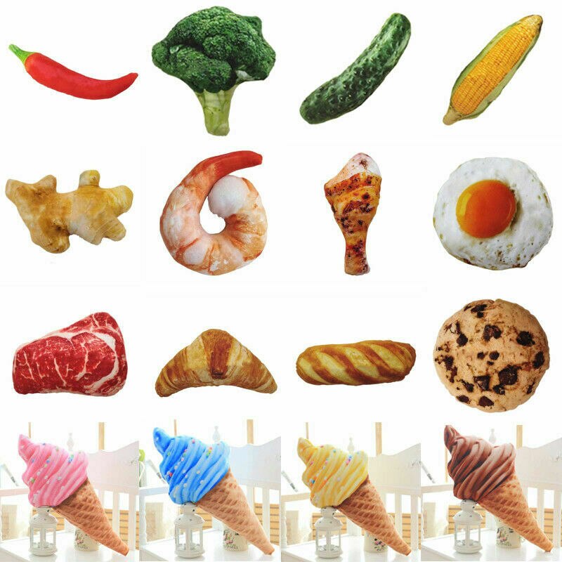 Dog Chew Toys Simulation Ice Cream Fruit Bread Squeeze Sound Pet Toy Play Chew Anti Bite Dog Toys