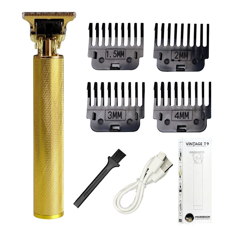 Men's Shaver Hair Clipper Electric shaver Barber trimmer Hair Cutting machine for men Electric Razor beard shaving: T9 gold