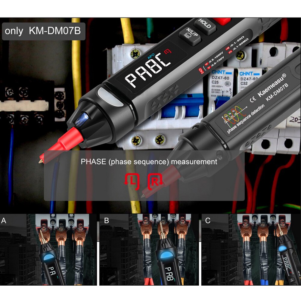 Piórkowy inteligentny cyfrowy multimetr mini ręczny próbnik samochodowy elektryk inspekcja narzędzia z relacja na żywo/NCV/narzędzie robić testowania sekwencji