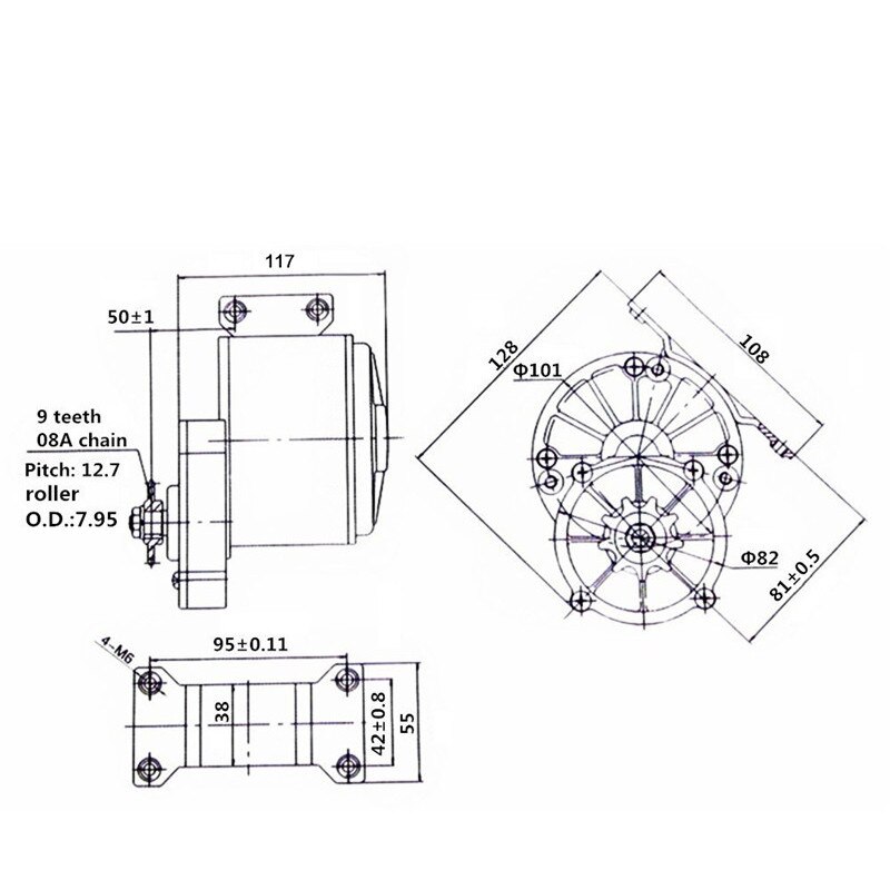 Elektrische Fahrrad Motoren 12 v 250 Watt Getriebe DC Pinsel Motor- 2700 rpm Geschwindigkeit Gebürstet Motor- Für Elektrische Fahrrad Dreirad e-Motor- Rolle