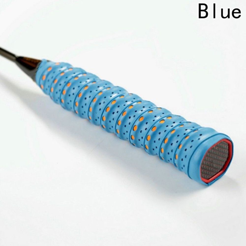 11 kleuren antislip tennis grip tape zweetband overgrip voor badminton squash paddle racket buitensporten tennis tape handgrepen: Blauw