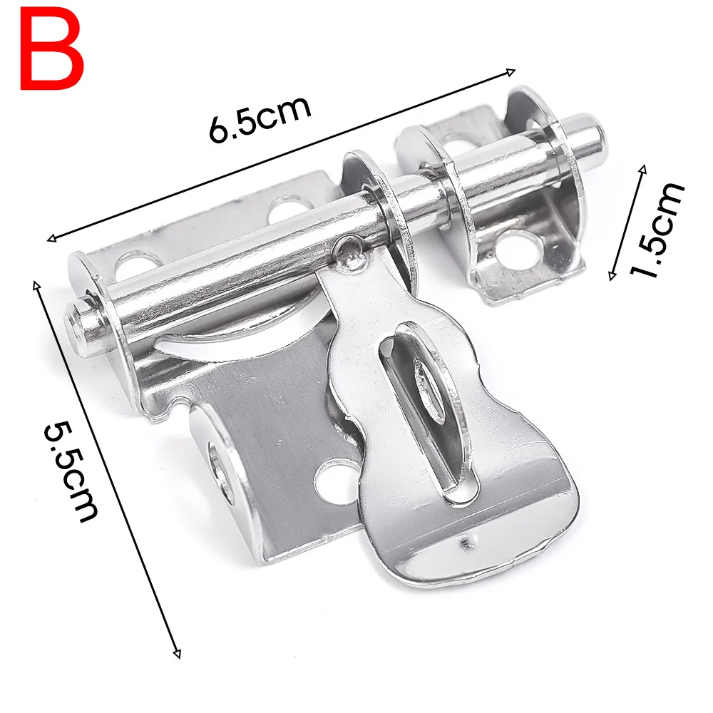 1-4Pcs Door Latches Stainless Steel Heavy Duty Door Bolts Gate Safety Toilet Door Lock Anti-theft Latch Hasp Home Hardware Tools: 6.4 inch / Greyish Brown