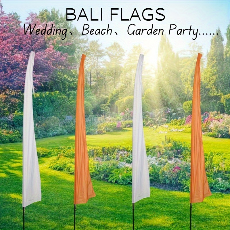 1pc Balinese Tropical Wedding Flag - Large 114x26inch Decoration, No Flagpole, Single-Sided - Events, Poolside, Garden, Parties