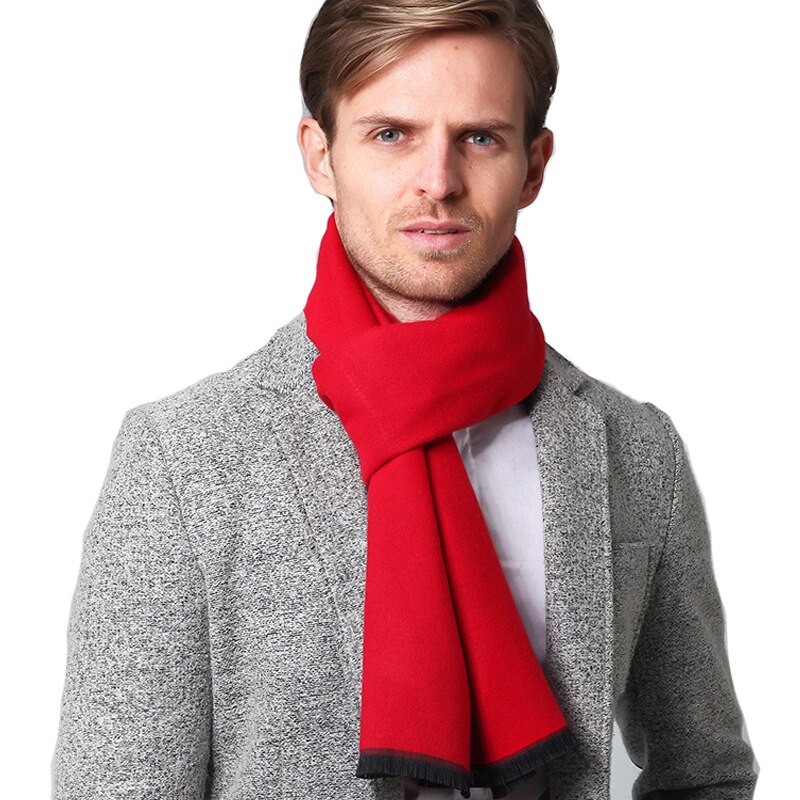 Novo inverno cachecol de caxemira homem negócios simples cor pashmina outono lã xales e envoltórios masculino alta qualidade manter cachecóis quentes: SFP029C4