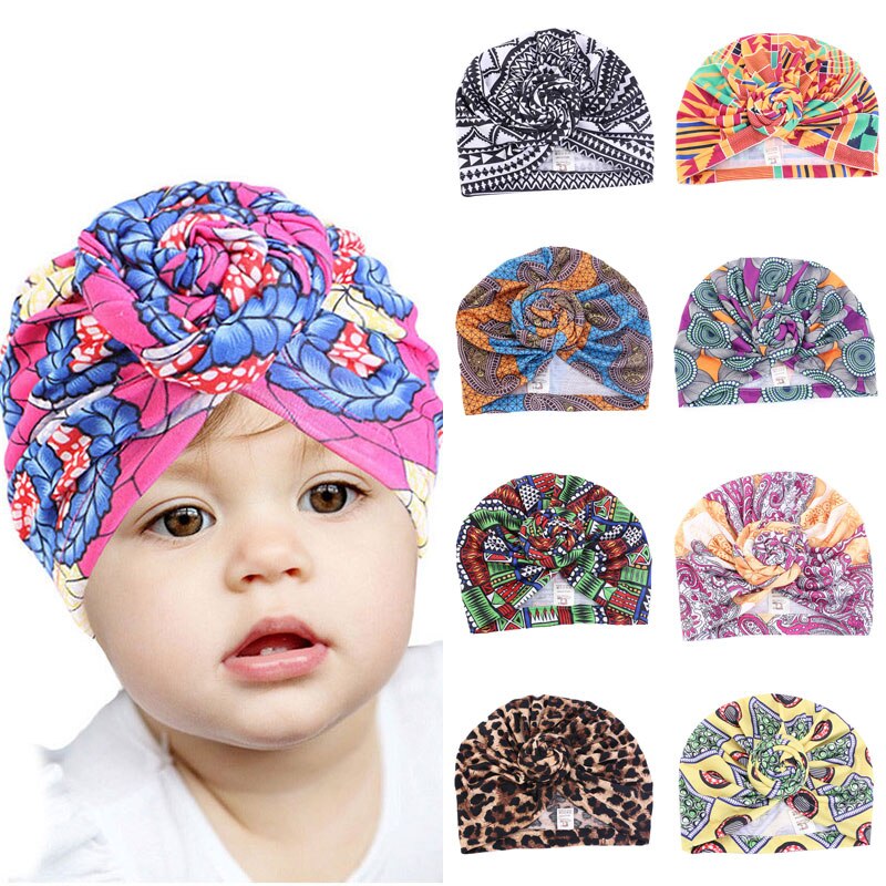 de chaleur africaine bébé populaire enfants beignet Bonnet noeud indien chapeau Parent enfant Extra grand sommeil casquette réglable Satin